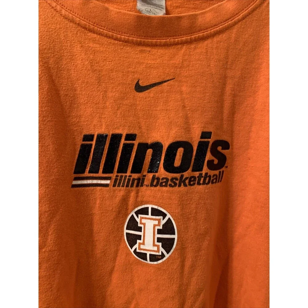 Vintage Nike Boys Sizee Large T-Shirt Illinois Basketball Short Sleeve Shirt